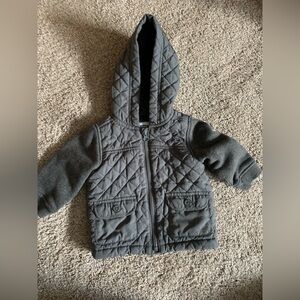 Gray Quilted Hooded Jacket baby